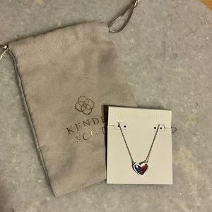 Kendra Scott Ari Heart Gold Necklace - Watercolor Illusion and Silver Hardware